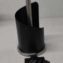 Stainless Steel Paper Towel Holder Countertop, Modern Spiral Cover Design,Keep Paper Towel Clean,Weighted Base for Stability, Freestanding Easy One-Handed Operation for Kitchen Bathroom (Black)