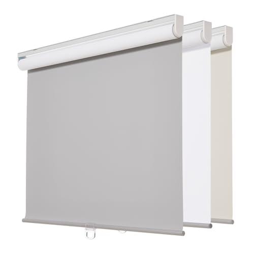 Persilux Roller Window Shades Blinds 100% Blackout Cordless Roller Shades UV Protection Energy Saving Roller Blinds for Bedroom, Home and Office, Easy to Install (28"W x 72"H, White)