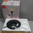 Globe Electric 67135 72" Torchiere Floor Lamp and Adjustable Reading Light, Matte Black, Frosted Shade, Dual Rotary Switch, 3-Step Dimming, Modern Lighting for Living Room or Office