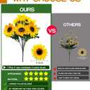 TURNMEON 28Pcs Sunflowers Artificial Flowers for Outdoors Summer Decor, 4 Pack Fake Flowers Silk Faux Sunflower Bouquet Arrangement for Vase Wedding Table Indoor Home Grave Flowers Cemetery Decor