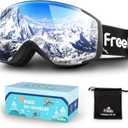 Freela Kids Ski Snowboard Goggles for Toddler(3-14) Youth Anti Fog Anti UV Goggles Girls Boys Snow Skiing Equipment (Silver Lens 10% Vlt)