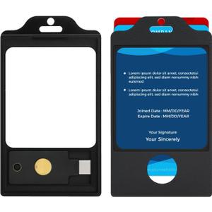 Badge Holder for Yubikey 5 / 5C NFC, Yubikey Case, (Holds 2 Badges & 1 Token), Black
