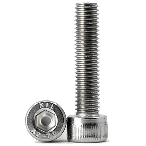 M5-0.8 x 40mm Socket Head Cap Screws Metric, Allen Socket Drive, 304 Stainless Steel (A2-70), Full Thread, Bright Finish, Machine Thread, Quantity 25 Pack of 3