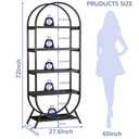 Bookshelf Arched Bookcase, Industrial 5 Tier Open Book Shelves with Metal Frame, 72" Tall Freestanding Display Rack for Home Office, Living Room, Black