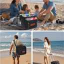 Soft Cooler with Wheels, 60-Can Wheeled Cooler with Handle, Leak Proof Rolling Cooler Insulated Bag with All-Terrain Cart, Collapsible Rolling Ice Chest for Beach Picnic Camping Grocery