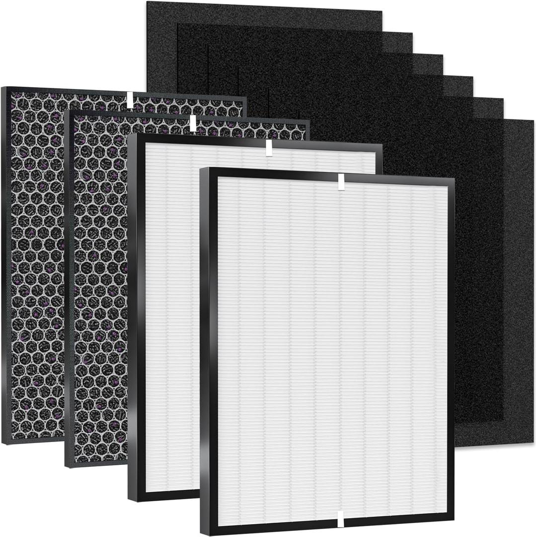 10-Pack Amboseli Replacement Filters Compatible AD3000 Air Purifi-er, 3000,3000M, 3000Pro Air Purifi-er,2 air filter, 2 Activated Carbn and 6 Extra Carbon Pre-Filters