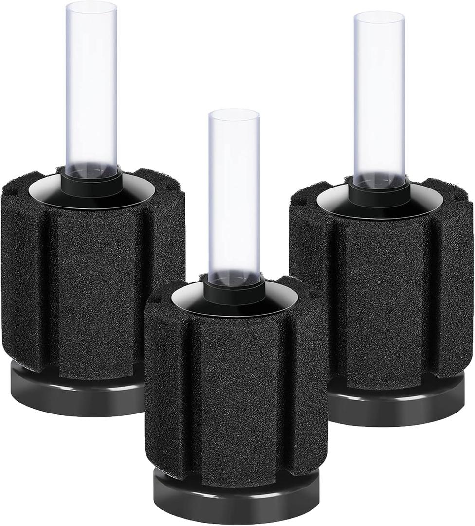 AQUANEAT 3 Pack Aquarium Bio Sponge Filter Breeding Fry Betta Shrimp Nano Fish Tank (Small up to 10Gal)