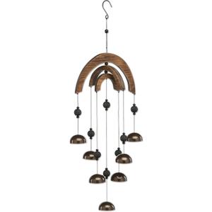 Sunset Vista Designs 92694 Arch Bell Metal and Wood Wind Chime, Medium Stained