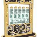 Graduation Money Holder Wooden Frame - Double Side Cash Holder for Class of 2025 Students - Creative Graduation Celebration Party Decoration Supplies - Keepsake Gift for Grads(Gold) - A04