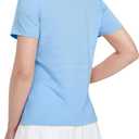 MIER Women's Golf Polo Shirts Collarless Short Sleeve Tennis Running T-Shirts V-Neck Cooling Summer Tee