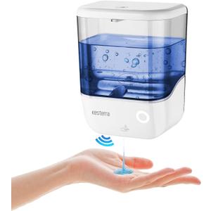 Automatic Soap Dispenser Wall Mount, Touchless Soap Dispenser 1000ml/34oz Battery Operated Hand Free Hand Sanitizer Dispenser for Bathroom Kitchen Hotel Offices Plastic, No Drill, White