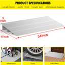 Door Threshold Ramp 3" Rise Door Ramp Aluminum Entry Ramp or Doorways Rated 800 lbs Load Capacity forWheelchair Scooters Power Chairs Walkers Metallic