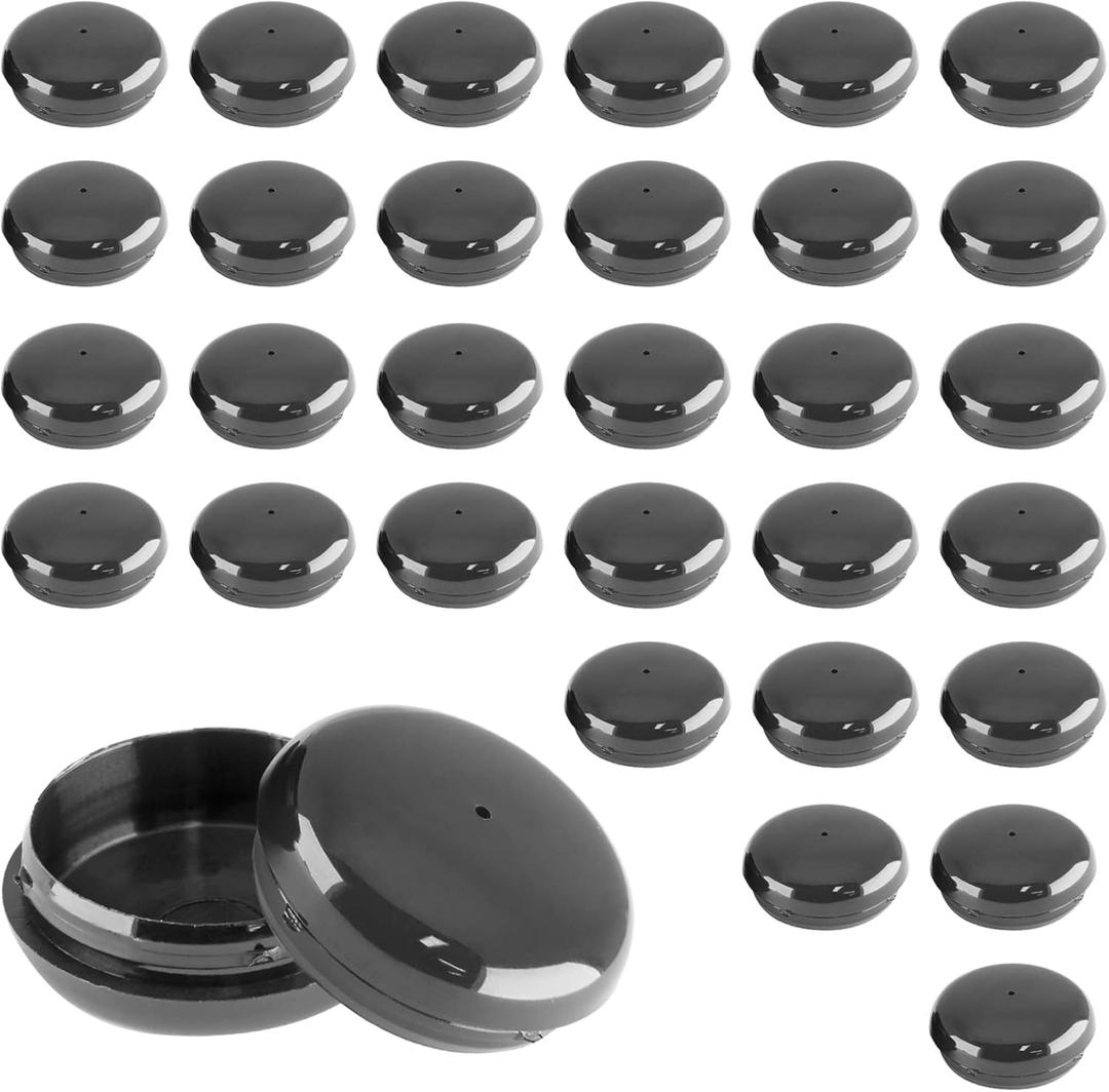 Luomorgo 32 Pack 1-1/2" Wrought Iron Patio Furniture Feet Caps, Metal Furniture Chair Glide End Cap Inserts, Chair Leg Floor Protectors for Outdoor Lawn Metal Tables, Black