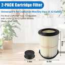 2 Pack Cartridge Filter for Craftsman 17816 9-17816 Wet/Dry Air Filter Replacement Part fit 5/6/8/12/16/32 Gallon & Larger Vacuum Cleaner