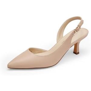 DREAM PAIRS Women's Kitten Heel Slingback Pointed Closed Toe Low Stiletto Heels Dress Bridal Elegant Wedding Pumps Shoes 8
