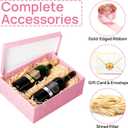 JOYIT Pink Gift Box 16.5''x13''x5.5'' - Large Gift Boxes with Lid for Presents Packaging, Birthday, Christmas, Wedding, Anniversary, Big Gift Box with Ribbon, Shred Filler, Card, Wax Seal (Pink)
