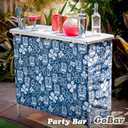 GoBar Portable Bar Table for Events - Black, 3 Skirts, or LED - Pop Up Mobile Bartending Station with Travel Carrying Case, 39"W x 36"H x 15"D