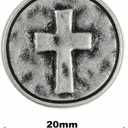 Bezelry 12 Pieces Cross Symbol Metal Shank Buttons. 20mm (3/4 inch) (Antique Silver)