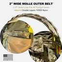 WarBull Tactical Battle Molle Belt, 2'' Quick Release Gun Belt w/Secure Locking, 1.57'' EDC Inner Belt, Duty Combat Belt (XL (44"-48" Waist), Multicamo)