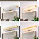 Brushed Gold LED Bathroom Vanity Light, 24.4 Inch 15W Modern Dimmable Bathroom Light Fixture Over Mirror, Crystal Bar Wall Sconce Lighting for Bath, 3CCT, OS-MM5001-3BG, 24.4" L, 15 Watts
