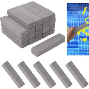 24 Pcs Swimming Pool Pumice Cleaning Stones  Powerful Tile & Grout Cleaner Blocks for Spa, Concrete, and Surface Stain Removal