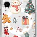 for Samsung Galaxy S24 Case, Compatible with MagSafe, Cute Kawaii Christmas Snowman Magnetic Phone Case, Clear Soft Slim Fit Shockproof Protective Cover for Women Girls