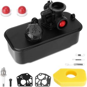498809 Fuel Gas Tank and 795469 Carburetor Kit Compatible with Briggs & Stratton 9J900 9L900 9S500 9B900 9C900 9D900 9E900 Series Engine Replace# 494406 795477 794147 699660 794161 498811 498809A