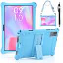 DETUOSI Okaysea 10.1 inch Silicone Tablet Case with Stylus Pen & Shoulder Strap, Moderness 10.1" Case, Soft Portable Protective Cover for QunyiCO 10.1, Azeyou Tab 6 10 inch, Sky Blue