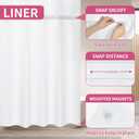 No Hook Shower Curtain with Snap in Liner, Pink Rose Flower Thankful Grateful Blessed Bathroom Curtain with Double Layers Waterproof Fabric and Mesh Top Window, Romantic Showy Floral Home Bath Decor