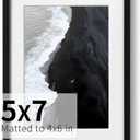 ZLG Black 5x7 Frame, Premium 5x7 Metal Frame Matted to 4x6, 5x7 Picture Frame, High Definition Plexiglass, Wall Hook Included, Set of 1