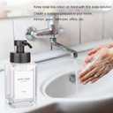 Foaming Soap Dispenser with Stainless Steel Pump, 12oz Refillable Glass Liquid Dish Soap Bottles for Bathroom, Kitchen Sink, Home Decor