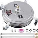 Twinkle Star 20" Pressure Washer Surface Cleaner with 4 Wheels, Stainless Steel Housing & 1/4" Quick Connector, Power Washer Attachment with 2 Extension Wand, 2 Replacement Nozzles, 4000 PSI