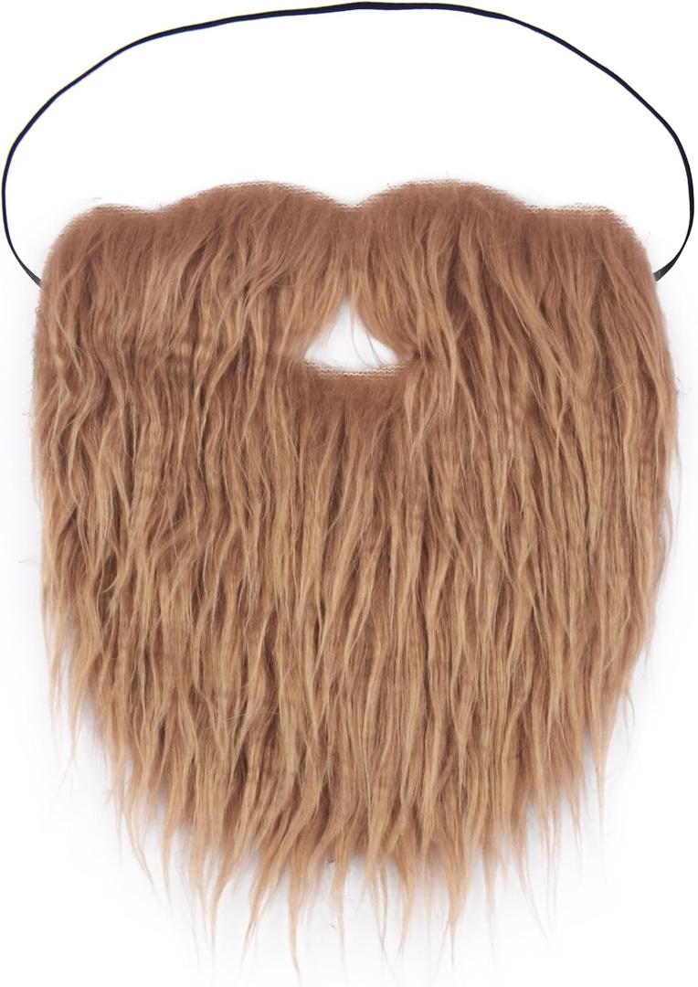 5 x Fake Mustache for Men Fake Beard with Elastic Band for Adult Costume Facial Hair for Cosplay Party