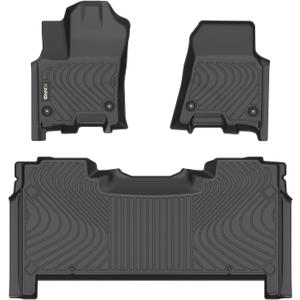 HAFIDI Floor Mats Fit for 2025 2026 Dodge Ram 1500 Crew Cab Under-seat Storage, All Weather Protection TPE Anti-Slip Automotive Floor Liners, Fits 1st & 2nd Row Full Set Custom Accessories, Black