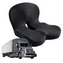 dunlips Memory Foam Seat Cushion for Truck Drivers, Office Chairs, Car Seats Ergonomic Chair Cushion, Sciatica & Tailbone Relief Ergonomic Pressure Relief Pad for Long Sitting (Black)