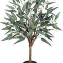 Briful Artificial Eucalyptus Tree Realistic Potted Dutch Faux Eucalyptus Tree in Black Pot 3ft Porch Floor Fake Tree for Home Decor Indoor Outdoor Farmhouse Wedding