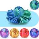 Gear Ball 3D Printed Spin Ball or Cube Fidget Toy,Gear Sphere Fidget Toy,for Stress and Anxiety Relief, Stress Ball GearSphere Desk Toy for Kids (Blue Green)