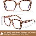 DOOViC 3 Pack Oversized Reading Glasses for Women Blue Light Blocking Square Stylish Computer Readers