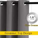 NICETOWN Grey Blackout Curtains & Drapes for Doorway - Grommet Privacy Door Curtains Noise Reducing Thermal Insulated Window Treatments for Bedroom/Living Room (2 Panels, W52 x L78)
