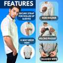 Men's UV UPF 50+ Sun Protection Long Sleeve Shirt, Fishing Shirts for Men, Poncho Shirts for Men, Button Up Shirts for Men (S)