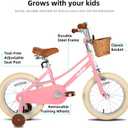 JOYSTAR Girls Bike for 2-12 Years Old Toddlers and Kids, 12" 14" 16" 18 20" Retro Style Kids Bike with Training Wheels, 18 20 Inch Children Bicycle with Kickstand