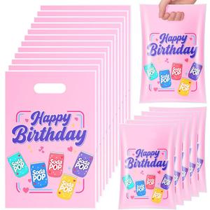 Eccliy 30 Pcs Kpop Soda Pop Birthday Party Favors Bags Cartoon Kpop Band Inspired Goodie Candy Gift Bags with Handles
