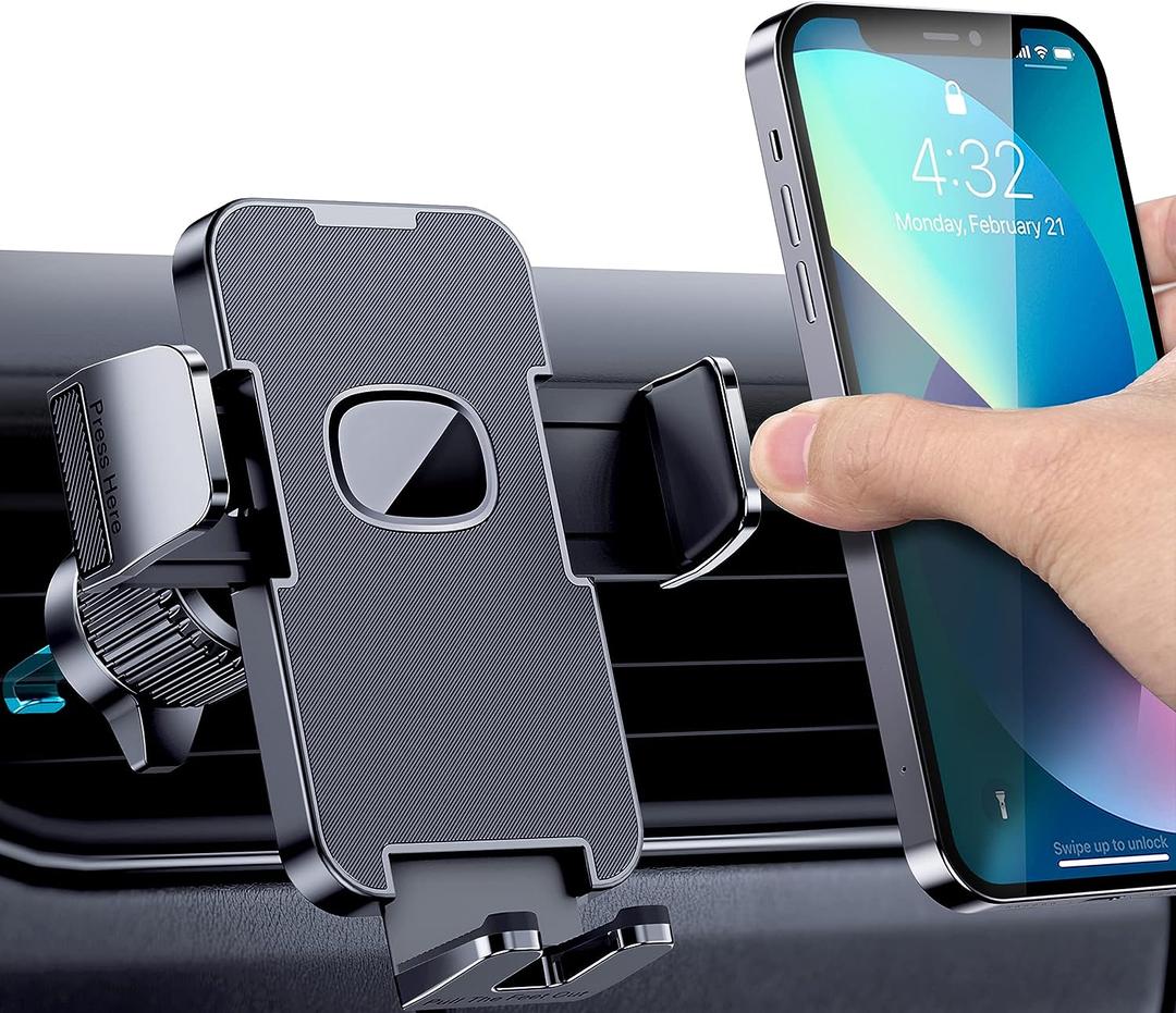 Car Vent Phone Mount for Car [Military-Grade Hook Clip] Phone Stand for Car [Thick Cases Friendly] Air Vent Clip Cell Phone Holder for Smartphone, iPhone, Automobile Cradles Universal