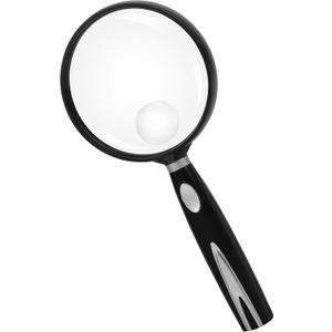 Feosky Handheld Reading Magnifier, 10X Magnifier, 75mm Shatterproof Lens, Non-Slip Handle for Adults Close Work, Seniors Reading and Nature Exploration, Hobby Observation (Silver)