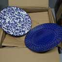 vancasso SELENE Plates and Bowls Set for 4, 12 Pieces Dinnerware Sets, Mircowave and Dishwasher Safe Dishes Set, Porcelain Blue Dinnerware