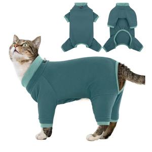 Cat Pajamas for Cats Only, Sticky Hair Cat Clothes, Sphynx Hairless Cats Sweater, Cat Onesie for Cats After Surgery Female Male, Prevent Lost Hair Kitten Onesie Shirts Costumes Outfits for Pet, M