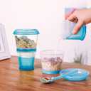 Cereal On The Go, Cup Container Breakfast Drink Milk Cups Portable Yogurt and Travel To-Go Food Containers Storage With Spoon(Blue)