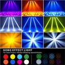 HOLDLAMP 120W Moving Head DJ Lights,18-Facet Prism Stage Lighting 8 Gobos and 8 Colors Spotlight with DMX and Sound Activated Modes for Wedding Parties Church Live Band Show Bar