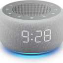 Alarm Clock with Sound Machine for Bedrooms – 2-in-1 White Noise Machine for Sleep, Gentle Wake-Up with Soft Alarm Sounds, Ambient Night Light, Plug-in, Sleep Better, Wake Gently