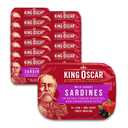 King Oscar Premium Sardines in Extra Virgin Olive Oil, Mediterranean Style, 3.75 Ounce Cans (Pack of 12), Wild Caught Sardines, BB Date: 01/26/2031